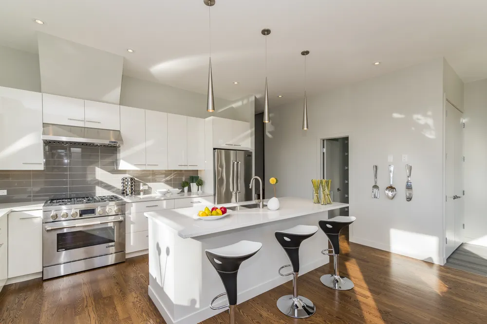 Finished modern kitchen after remodeling